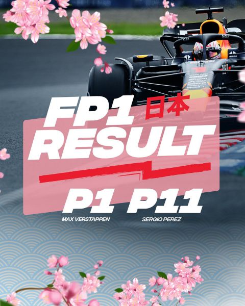 Red Bull P1 en P11 FP1 GP Japan 2023