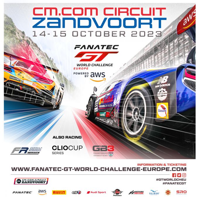 Fanatec GT Europe-seizoen 2023 Zandvoort event poster