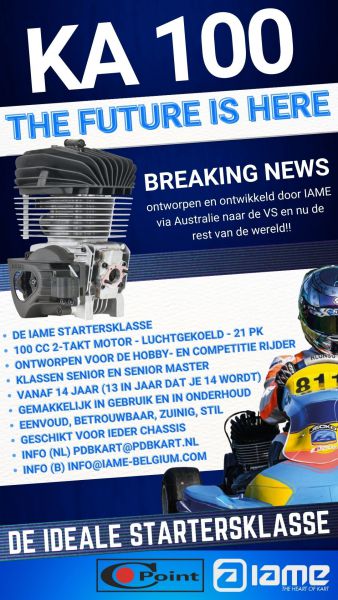 IAME België en IAME Nederland presenteren de nieuwe kartklasse voor 2024: KA 100