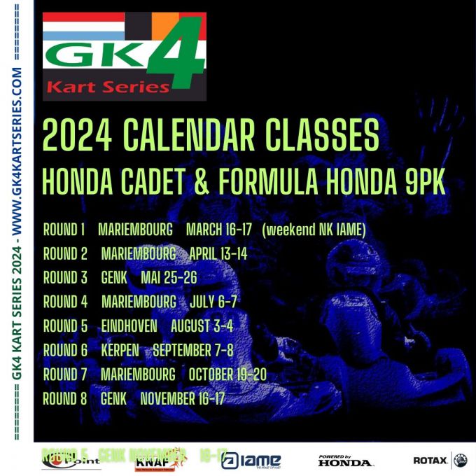 Klassen Honda Cadet & Formula Honda 9PK Junior/Senior