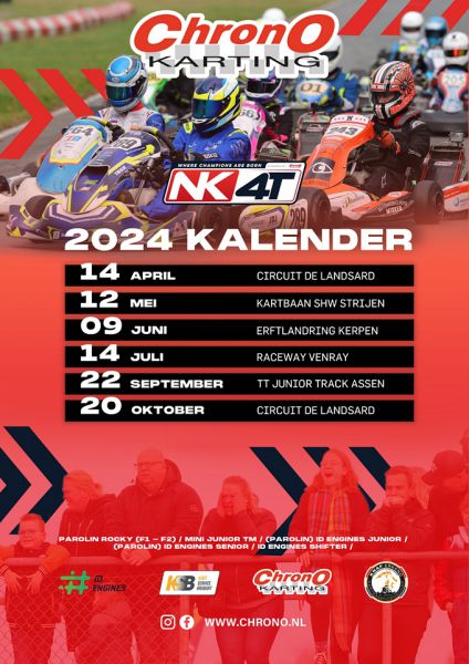 NK 2-takt kalender Rotax Max en KZ schakelklassen