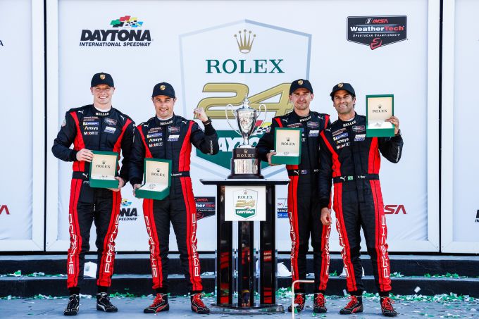 24H Daytona 2024 Felipe Nasr, Dane Cameron, Matt Campbell en Josef Newgarden winnaars met Penske-Porsche