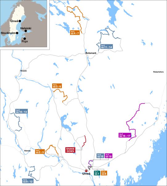Rally Sweden 2024 plattegrond