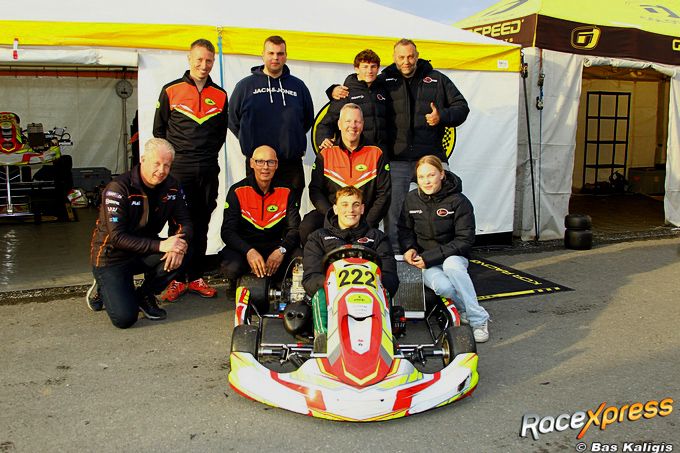 Kevin Lantinga NK IAME podium met team KCR