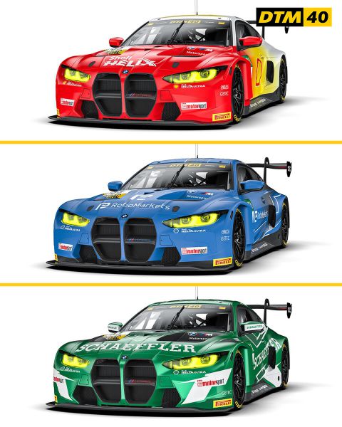 DTM 2024 BMW M Motorsport i.c.m. Schubert 3 liveries voorzijde