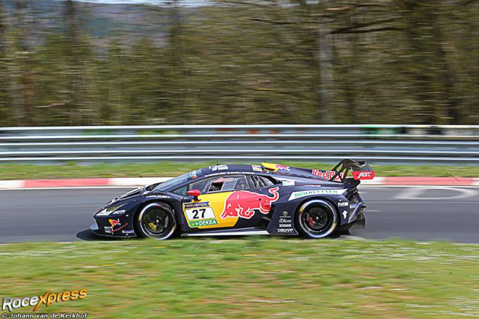 ADAC Nürburgring Langstrecken Serie (NLS) 5 – 7 april 2024 RedBull Abt-Lamborghini aan de leiding
