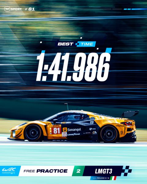 FIA WEC – 6 Hours of Imola FP2 TF Sport Corvette fastest