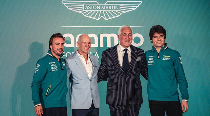 Aston Martin Aramco Formule 1� Team Lawrence Stroll Lance Stroll Fernando Alonso Adrian Newey 