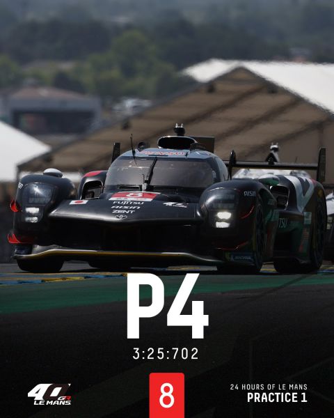 24 Uur Le Mans 2025 eerste vrije training Toyota P4