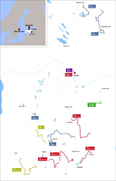 FIA World Rally Championship Rally van Estland Foto 3 landkaart