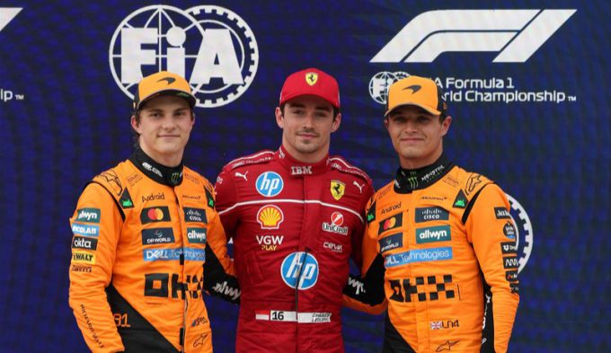 Leclerc Ferrari Max Verstappen