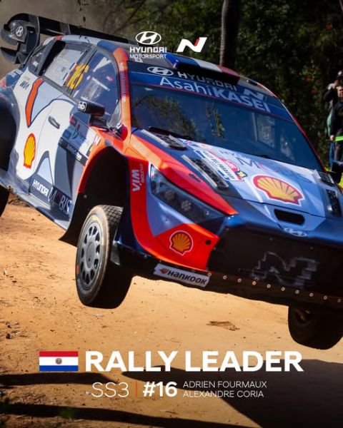 FIA WRC Ueno Rally del Paraguay 2025 Fourmaux_Coria_nieuwe_rally_leider