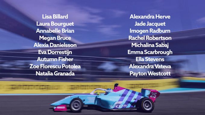 Geselecteerde coureurs voor de rookie test 2025