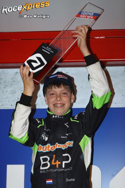 Karttalent Juste Mulder sluit seizoen af met overwinning in IAME Series Benelux