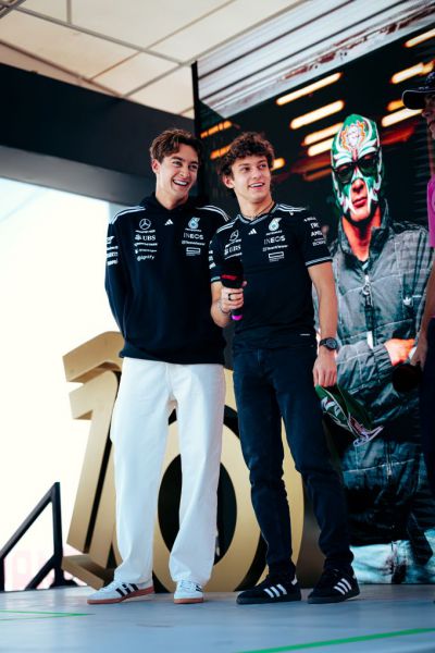 Mercedes F1 Grand Prix Mexico 2025 Russell Antonelli