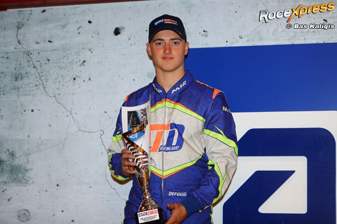 Karttalent Sky Defourny pakt vice-kampioenschap in IAME Benelux Series toch heel blij mee