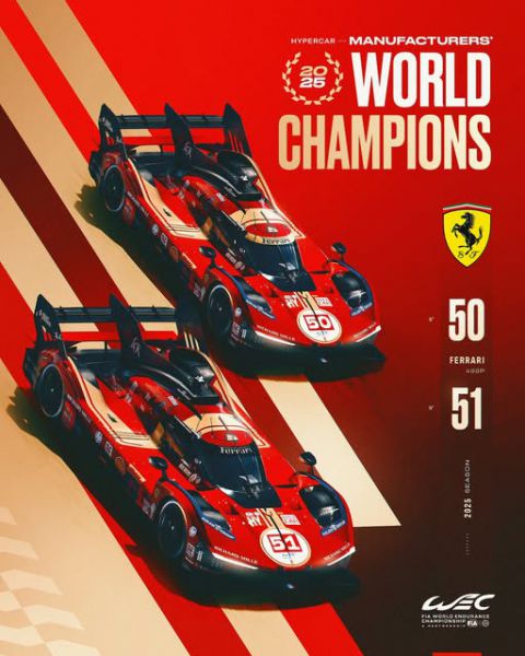 Ferrari wint zijn negende endurance racing-titel in de 8 Hours nof Bahrain 2025