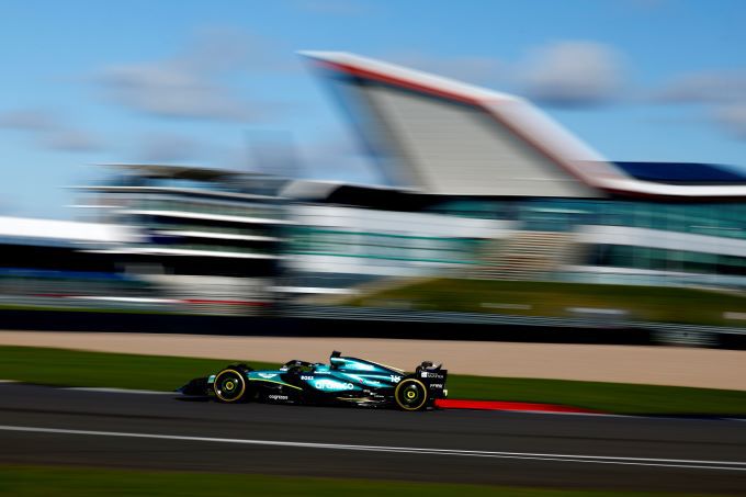Aston Martin on track Silverstone