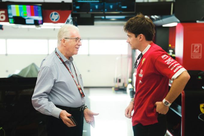 Piero Ferrari en Charles Leclerc F1 Ferrari