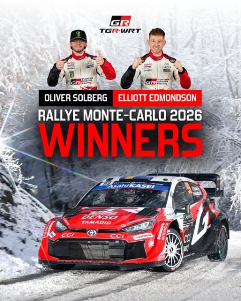 FIA World Rally Championship Rally Monte Carlo 2026 TOYOTA GAZOO Racing Oliver Solberg Elliott Edmondson Toyota GR YARIS Rally1 Foto 14