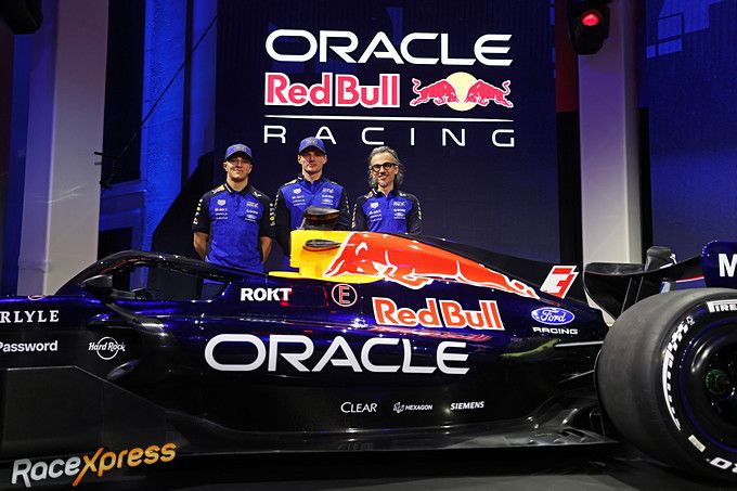 Red Bull Racing Isack Hadjar, Max Verstappen, Laurent Mekies