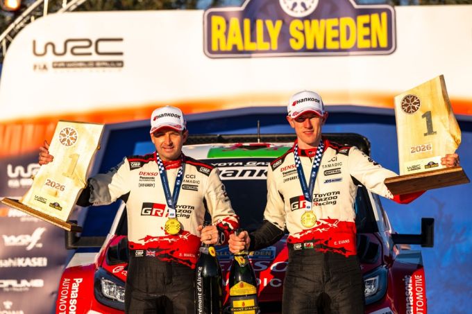 Winnaars van de Rally Sweden 2026: Elfyn Evans en Scott Martin foto Red Bull Content Pool