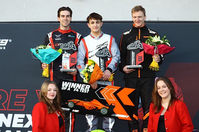 Karting Champions league Jens Treur won in 2025 een Formule 4-test