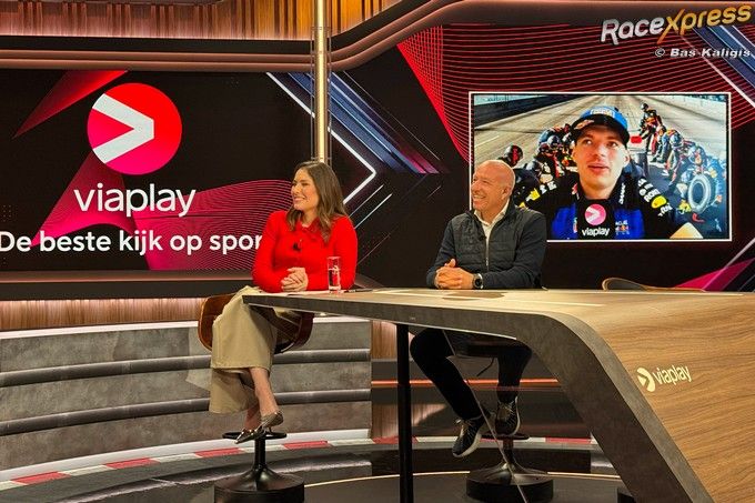 Max Verstappen persevenement in de TV-Studio van Viaplay in Hilversum video-call preview F1 2026