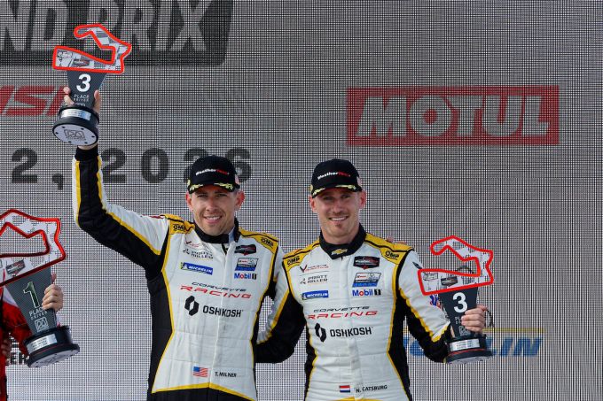 Perfect teamwork in pits stuwt Nicky Catsburg naar P3 met Corvette tijdens spectaculaire IMSA-race o