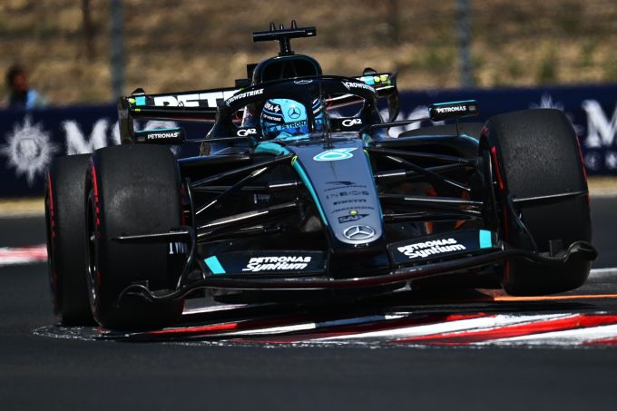 George Russell F1 Mercedes actie