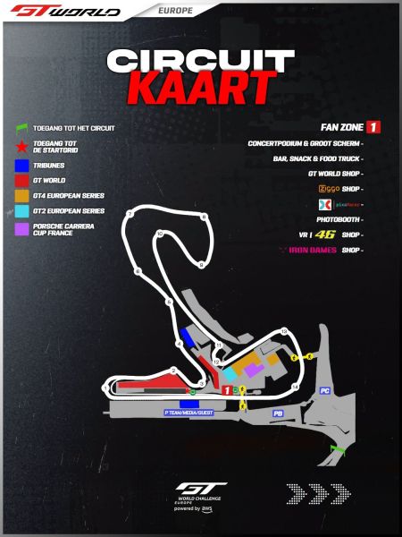 GT World Challenge Zandvoorts 2026 event sheet plattegrond circuit