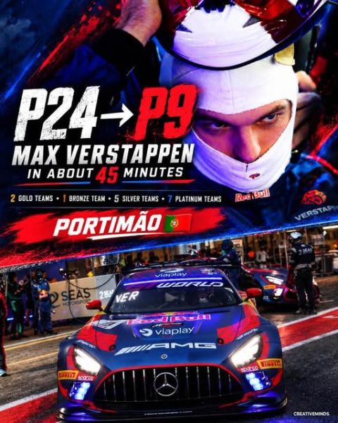 GT World Challenge Powered by AWS PORTIMAO 2026 Max Verstappen P24 naar P9